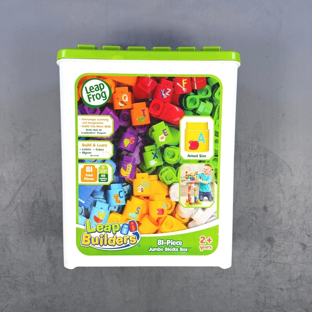 LeapFrog LeapBuilders Jumbo Blocks Box Toddler 81pc Multi Learning Toy Creative